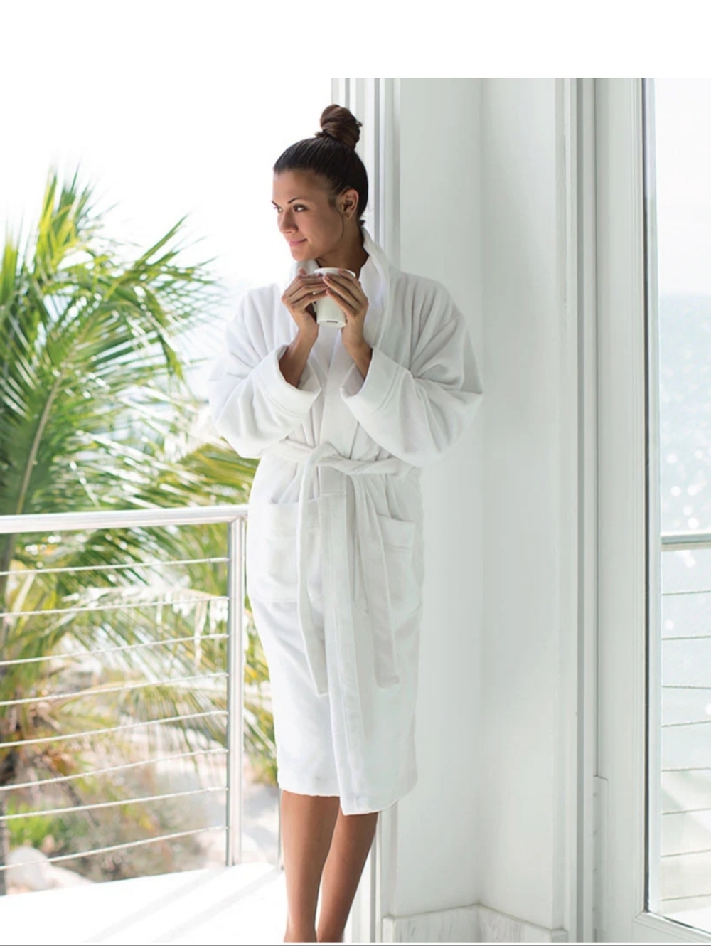 Cariloha White Bamboo Robe S/M